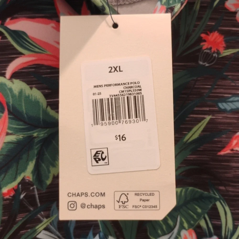 CHAPS Men's Floral Hawaiian Shirt - Picture 5 of 5